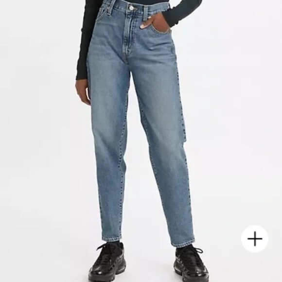 Levis High Waisted Mom Tapered Leg Jean Blue Denim Women's W30 L27 - Picture 3 of 9
